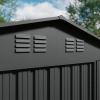 Magazie metalică pentru unelte NORDVIC Magni 283x189 cm + uși glisante 182 cm, galvanizată, acoperiș în două ape, ventilație, Cold Grey