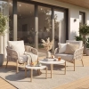 Set de relaxare din aluminiu BELLANTI Carrara pentru 2 persoane + 2 x măsuță | Bej