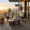 Set de relaxare din aluminiu BELLANTI Siena pentru 2 persoane + măsuță | Antracit