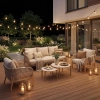 Set de relaxare din aluminiu BELLANTI Carrara pentru 5 persoane + 2 x măsuță | Bej