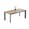 Masă pentru setul de dining de grădină BELLANTI Verona Luna | Dark Grey – masă din aluminiu cu blat din teak