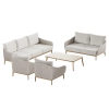 Set de relaxare din aluminiu BELLANTI Pienza pentru 7 persoane + măsuță | Bej