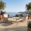 Set de relaxare din aluminiu BELLANTI Pienza pentru 2 persoane + măsuță | Bej