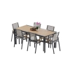 Masă pentru setul de dining de grădină BELLANTI Verona Luna | Dark Grey – masă din aluminiu cu blat din teak