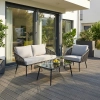 Set de relaxare din aluminiu BELLANTI Livorno 3 persoane + măsuță | Gri | Negru