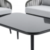 Set de relaxare din aluminiu BELLANTI Livorno 3 persoane + măsuță | Gri | Negru
