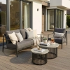 Set de relaxare din aluminiu BELLANTI Siena pentru 3 persoane + măsuță | Antracit
