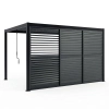 Uși glisante cu lamele 3x125 cm din aluminiu pentru pergola Skyline Nordvic 4 m