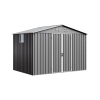 Căsuță metalică pentru unelte NORDVIC Thor 283x189 cm - uși batante, galvanizată, acoperiș în două ape, ventilație, Light Grey