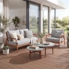 Set de relaxare din aluminiu BELLANTI Prato pentru 3 persoane + măsuță | Gri | Teak
