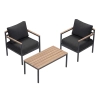 Set de relaxare din aluminiu BELLANTI Bucine 2 persoane + măsuță | Negru | Tec