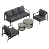 Set de relaxare din aluminiu BELLANTI Siena pentru 5 persoane + măsuță | Antracit