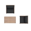 Set de relaxare din aluminiu BELLANTI Bucine 2 persoane + măsuță | Negru | Tec