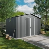 Magazie metalică pentru unelte NORDVIC Thor 283x251 cm - uși batante, Galvanizată, Acoperiș în două ape, Ventilație, Light Grey