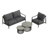 Set de relaxare din aluminiu BELLANTI Siena pentru 3 persoane + măsuță | Antracit