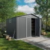 Magazie metalică pentru unelte NORDVIC Thor 283x251 cm - uși batante, Galvanizată, Acoperiș în două ape, Ventilație, Light Grey