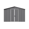 Căsuță metalică de grădină pentru unelte NORDVIC Thor 283x313 cm - uși batante, Zincată, Acoperiș în două ape, Ventilație, Light Grey