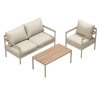 Set de relaxare din aluminiu BELLANTI Bucine pentru 3 persoane + măsuță | Bej | Teak