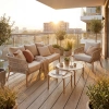 Set de relaxare din aluminiu BELLANTI Carrara pentru 4 persoane + 2 x măsuță | Bej