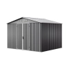 Magazie metalică pentru unelte NORDVIC Thor 283x251 cm - uși batante, Galvanizată, Acoperiș în două ape, Ventilație, Light Grey