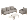 Set de relaxare din aluminiu BELLANTI Carrara pentru 4 persoane + 2 x măsuță | Bej închis