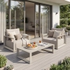 Set de relaxare din aluminiu BELLANTI Empoli pentru 2 persoane + măsuță | Bej