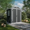 Căsuță de grădină scandinavă din material plastic NORDVIC Vidar 180 × 133 cm, Cold Grey