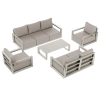 Set de relaxare din aluminiu BELLANTI Empoli pentru 7 persoane + măsuță | Bej