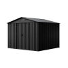 Magazie metalică pentru unelte NORDVIC Magni 283x189 cm + uși glisante 182 cm, galvanizată, acoperiș în două ape, ventilație, Cold Grey