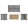 Set de relaxare din aluminiu BELLANTI Certaldo pentru 4 persoane + măsuță | Antracit | Gri | Teak