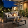 Set de relaxare din aluminiu BELLANTI Arezzo pentru 2 persoane + măsuță | Gri | Negru