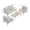 Set de relaxare din aluminiu BELLANTI Certaldo pentru 2 persoane + măsuță | Antracit | Gri | Teak
