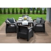 Set de mobilier de grădină Corfu Fiesta pentru 6 persoane – 2 fotolii, 2 canapele și masă mare - ratan sintetic - bej, KETER
