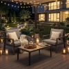 Set de relaxare din aluminiu BELLANTI Certaldo pentru 2 persoane + măsuță | Antracit | Gri | Teak