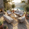 Set de relaxare din aluminiu BELLANTI Pienza pentru 7 persoane + măsuță | Bej