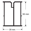 Grindă din aluminiu pentru terasă, înaltă, 4 m 50x39 mm, SystemPeter PICLIP