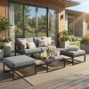 Set de relaxare din aluminiu BELLANTI Arezzo pentru 4 persoane + măsuță | Gri | Negru