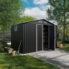 Magazie metalică pentru unelte NORDVIC Thor 283x189 cm - uși batante, Zincată, Acoperiș în două ape, Ventilație, Cold Grey