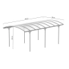 Copertină auto carport NORDVIC Frej 3x6 - 302 x 580 x 230 cm cu policarbonat 6 mm, Cold Grey
