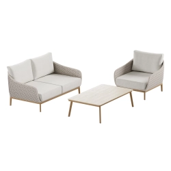 Set de relaxare din aluminiu BELLANTI Pienza pentru 3 persoane + măsuță | Bej