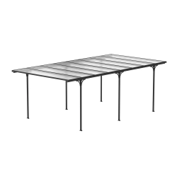 Copertină auto adăpost garaj NORDVIC Njord 3x6 - 313 x 573 x 205 cm cu policarbonat 6 mm, Cold Grey