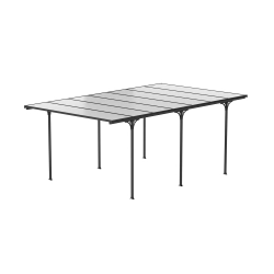Copertină auto de garaj NORDVIC Njord 3x5 - 313 x 502 x 205 cm cu policarbonat 6 mm, Cold Grey
