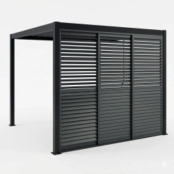Uși glisante cu jaluzele 3x92 cm din aluminiu pentru pergola Skyline Nordvic 3 m