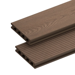 Placă de terasă compozită NORDECK Skogline Teak închis 400 × 14 × 2,5 cm