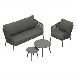 Set de relaxare din aluminiu BELLANTI Firenze pentru 3 persoane + măsuțe |  Antracit