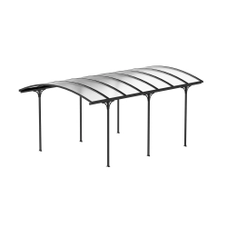 Copertină adăpost auto NORDVIC Frej 3x5 - 302 x 508 x 230 cm cu policarbonat 6 mm, Cold Grey
