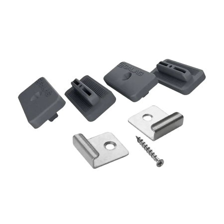 Set de montaj din plastic pentru plăci compozite de terasă 32 cleme de montaj + 3 cleme de pornire