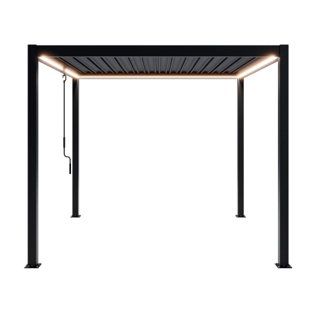 Pergolă de grădină pentru terasă din aluminiu NORDVIC Skyline LED Light 3 x 3 m Antracit