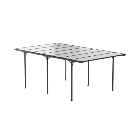 Copertină auto de garaj NORDVIC Njord 3x5 - 313 x 502 x 205 cm cu policarbonat 6 mm, Cold Grey