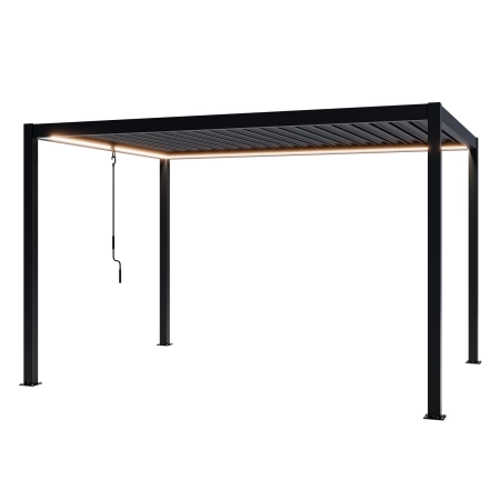 Pergolă de grădină pentru terasă din aluminiu NORDVIC Skyline LED Light 3 x 4 m Antracit